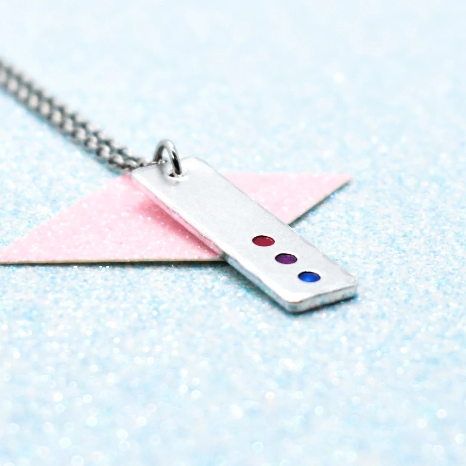 bisexual pride necklace enamel jewellery
