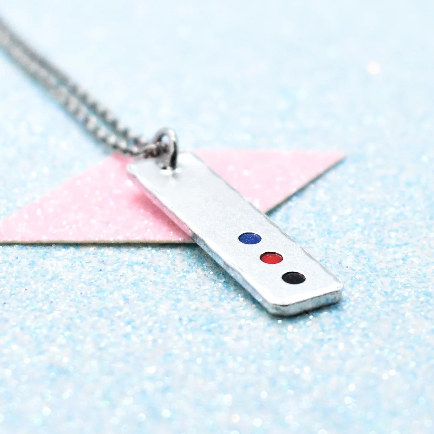 polyamorous pride necklace enamel flag jewellery