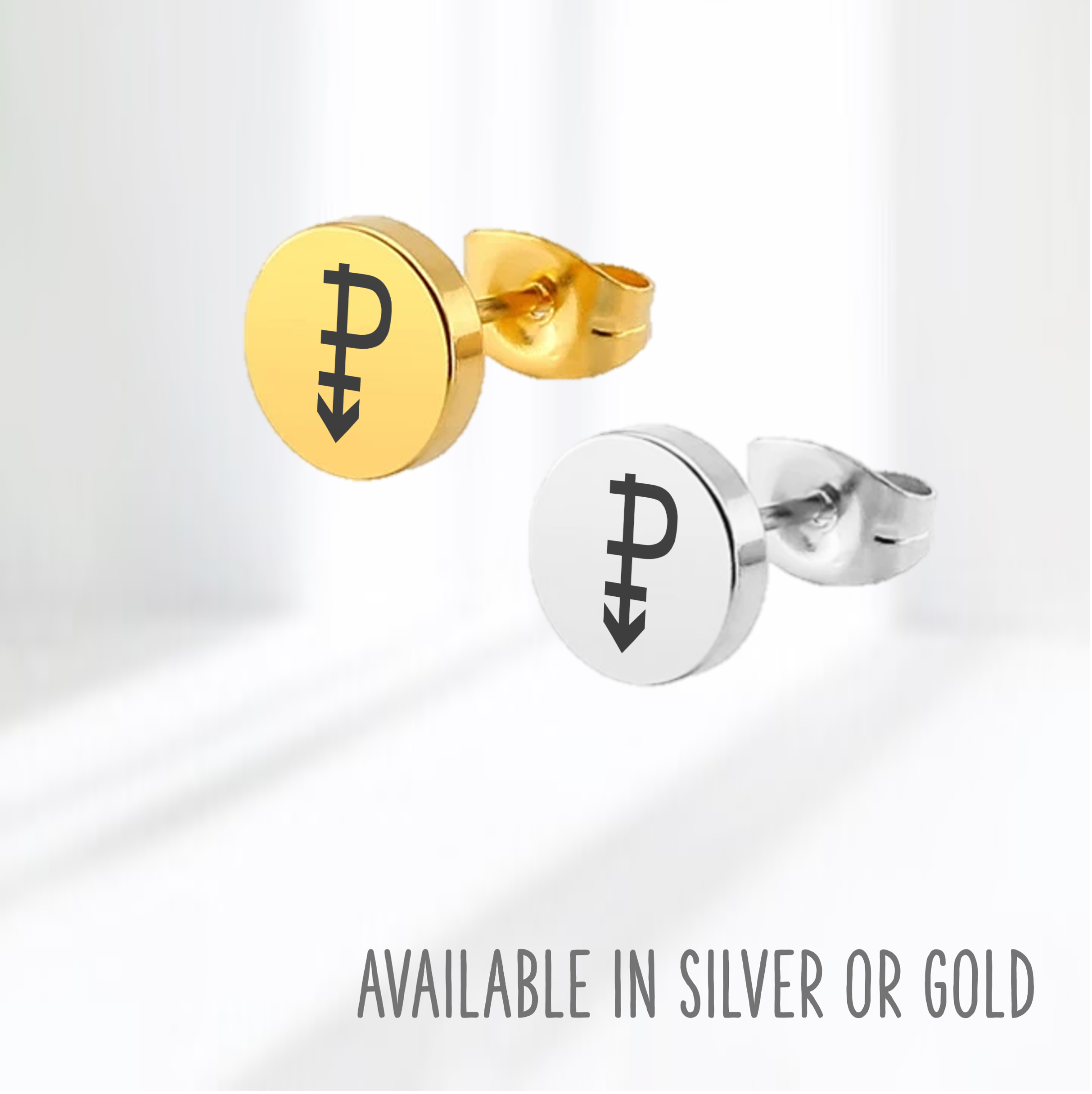 LGBTQ+ pansexual stud earrings minimalist unisex jewellery