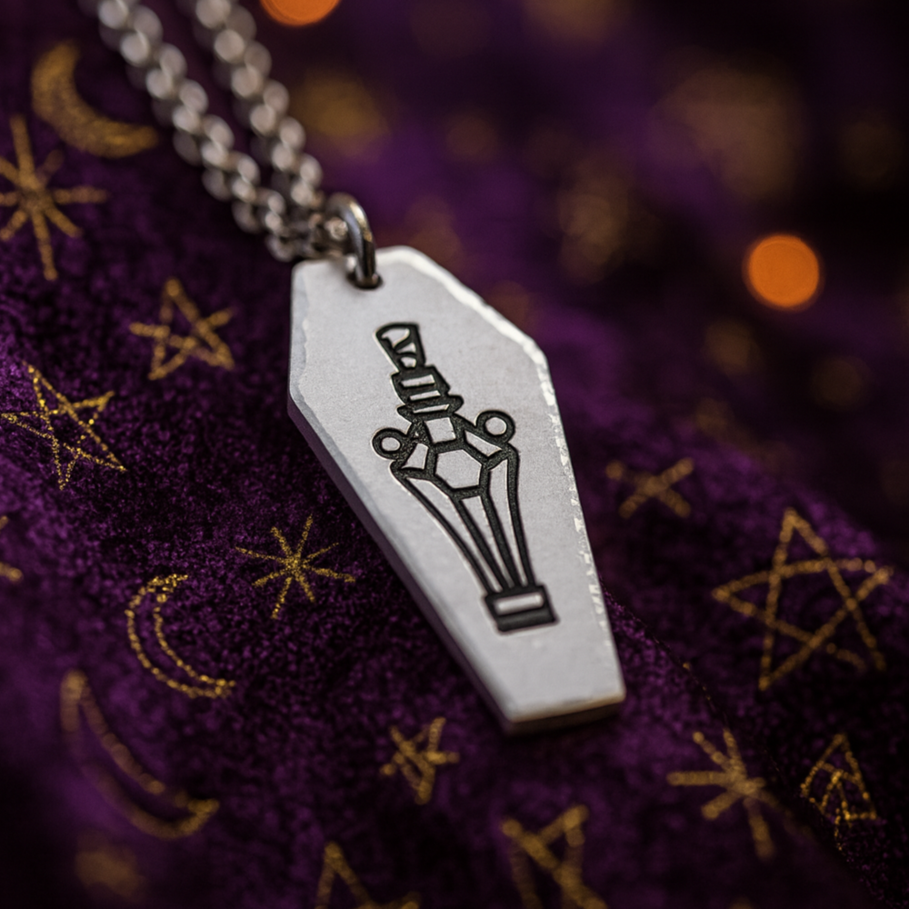 elixir potion coffin necklace gothic witchcraft jewellery