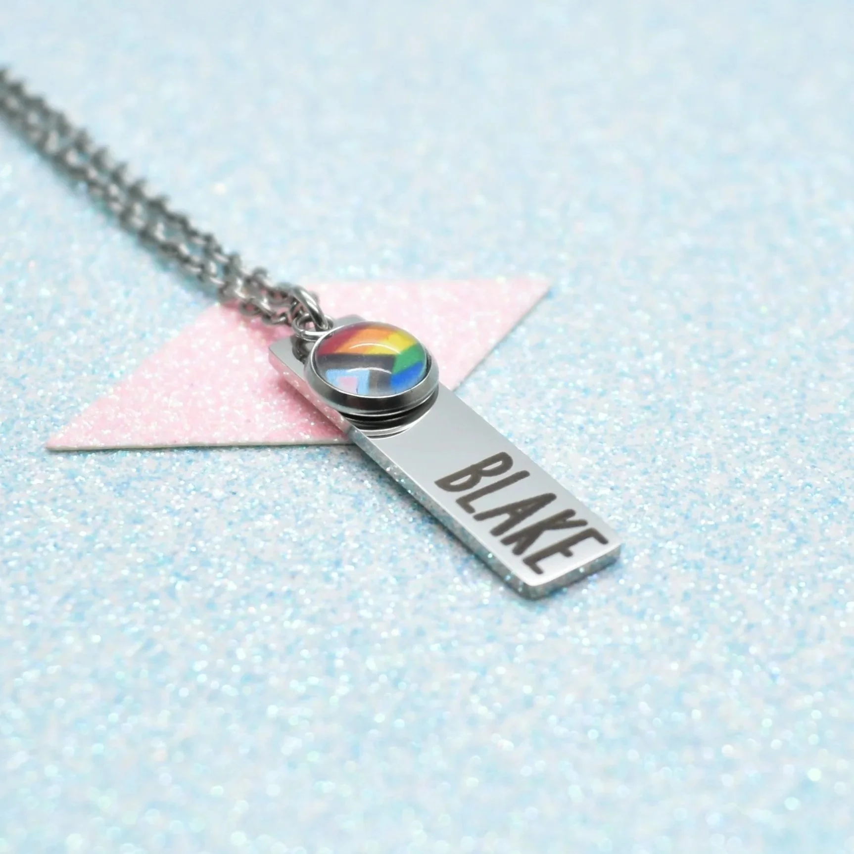custom LGBTQ+ pendant with name