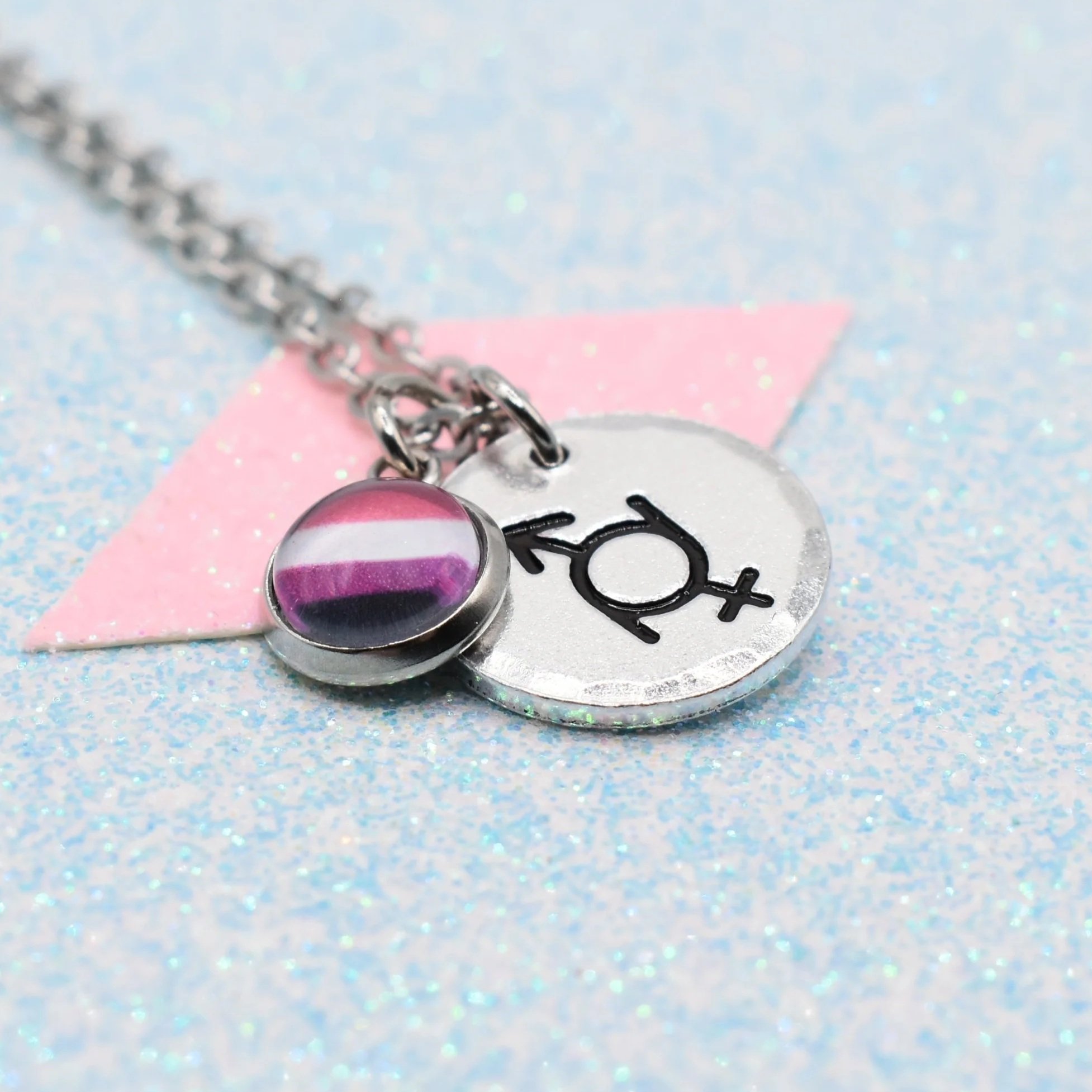 Symbolic, Gender Fluid Pride Flag Necklace