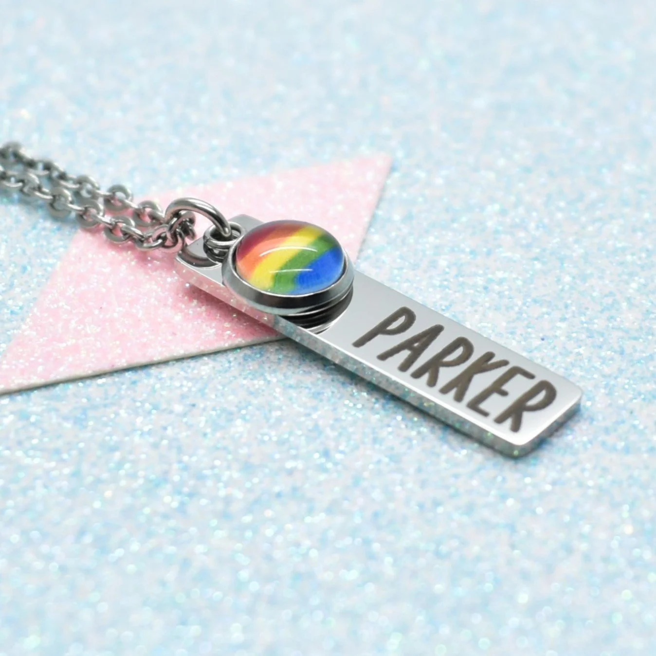 rainbow pride necklace