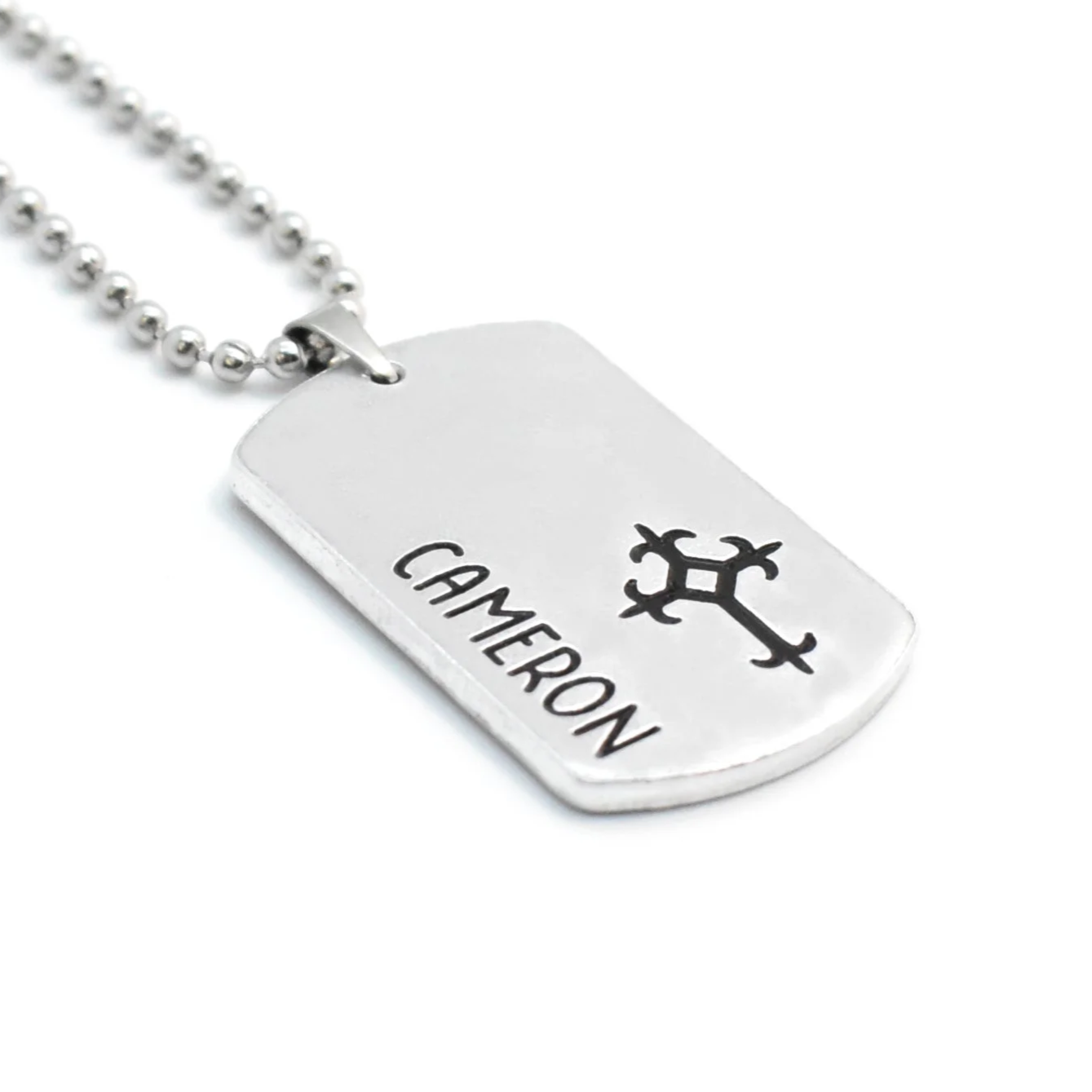 custom engraved crucifix dog tag gothic jewellery