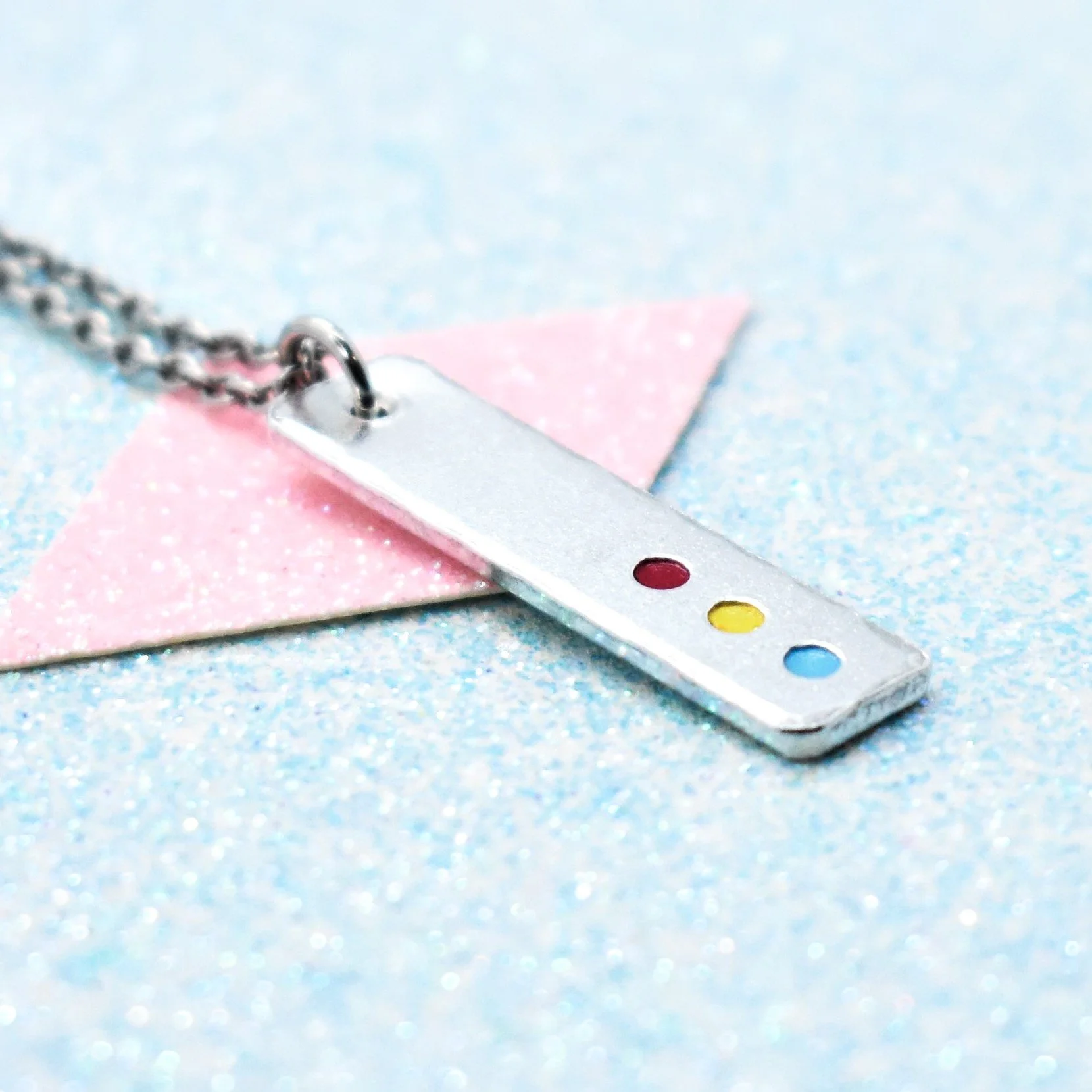 pansexual pride necklace enamel flag jewellery