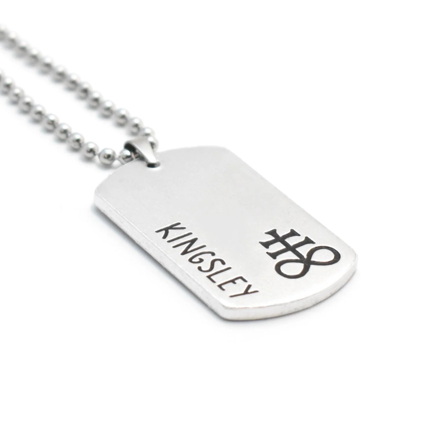 gothic dog tag pendant with leviathan cross engraving