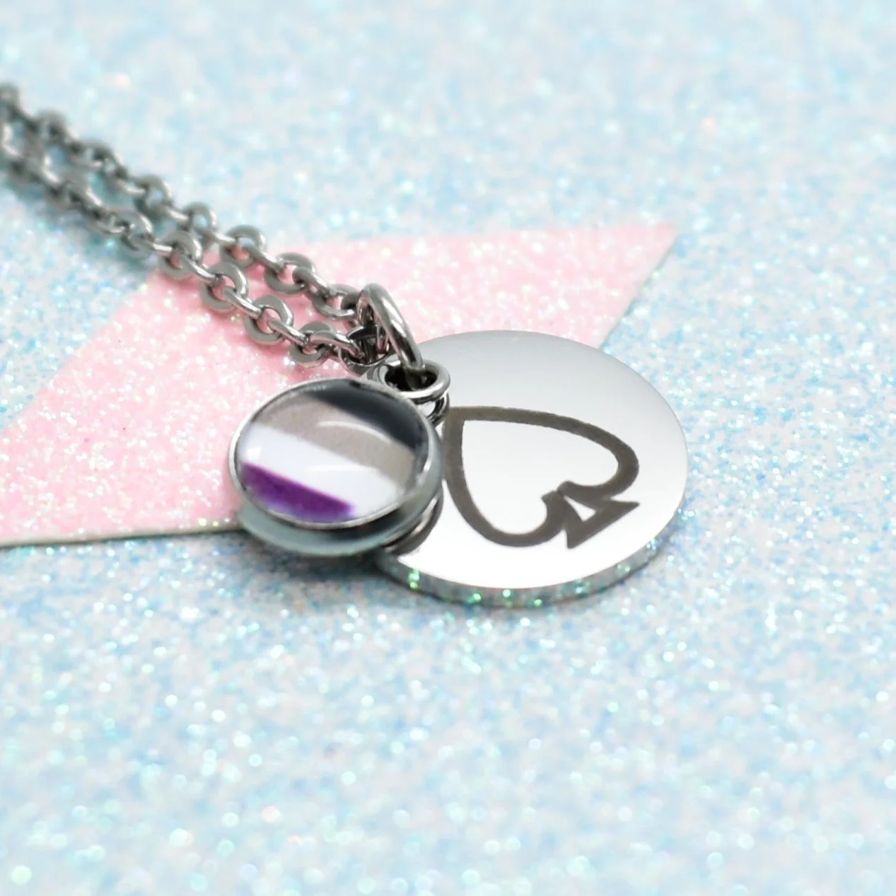 Asexual pride necklace stainless steel jewellery