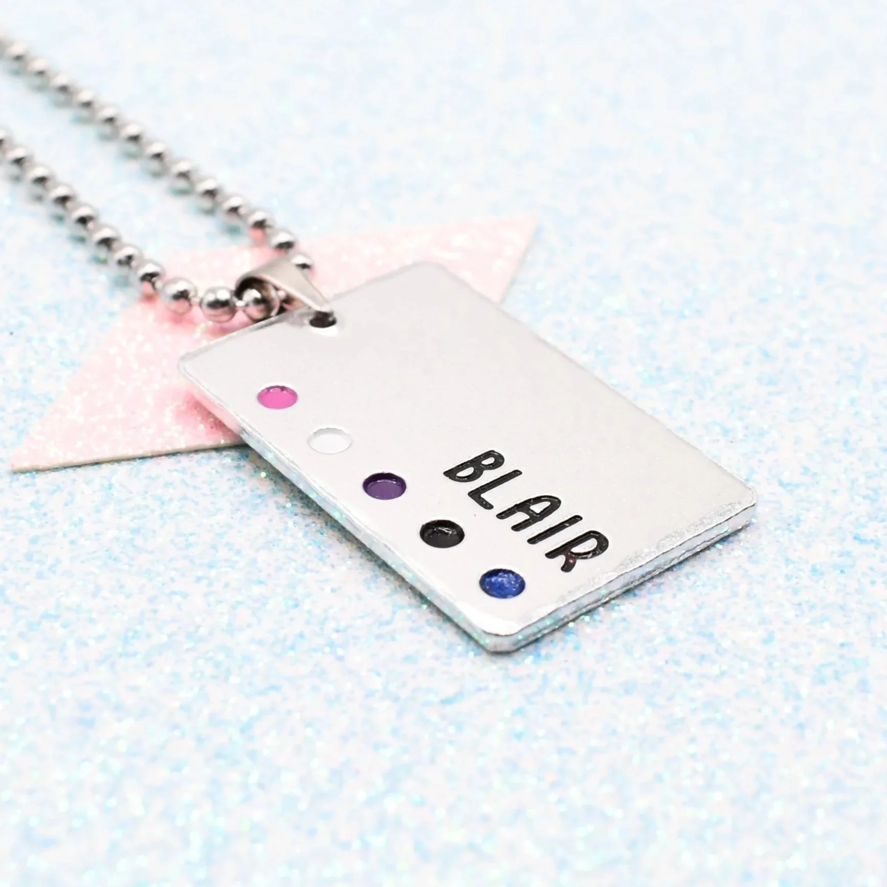 Personalised gender fluid jewellery with custom name option