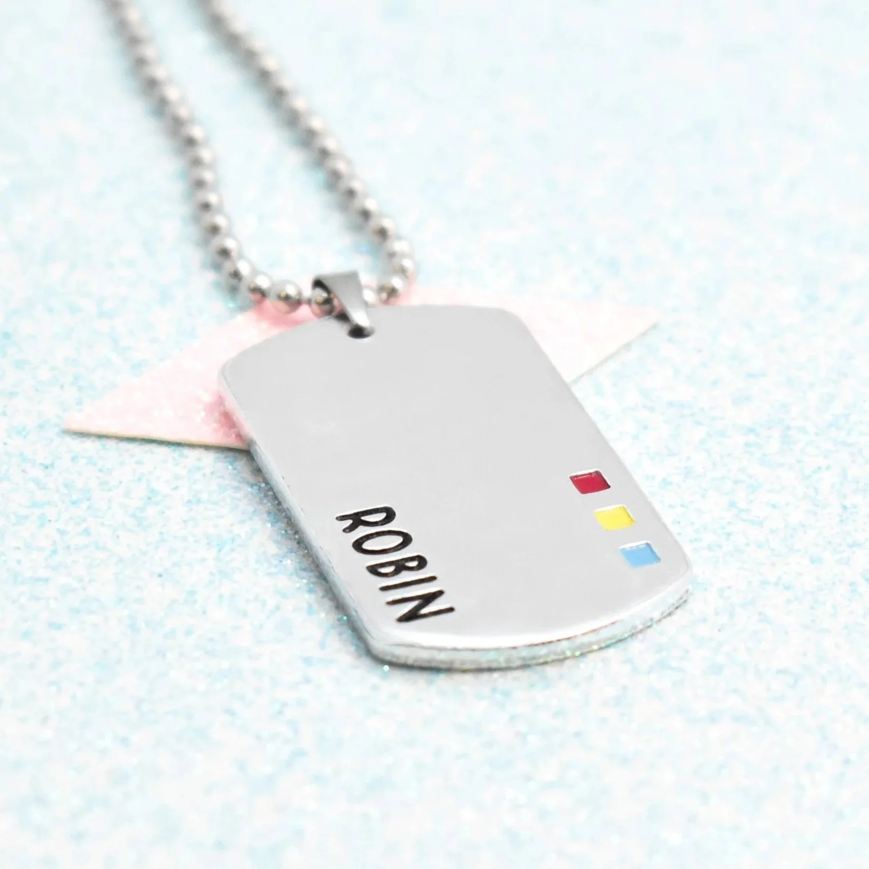 Personalised pansexual jewellery with custom name engraving