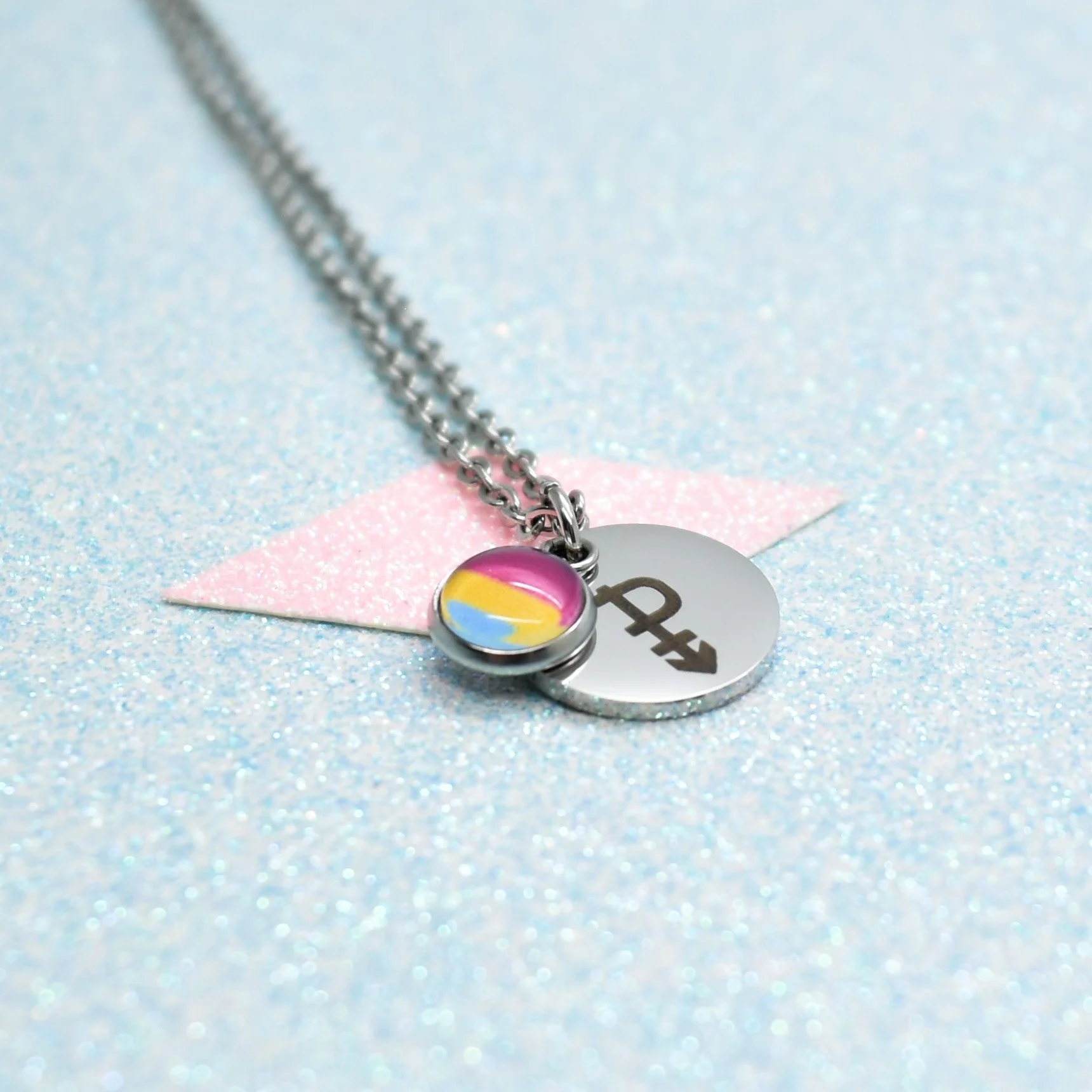 pansexual jewellery with pride flag