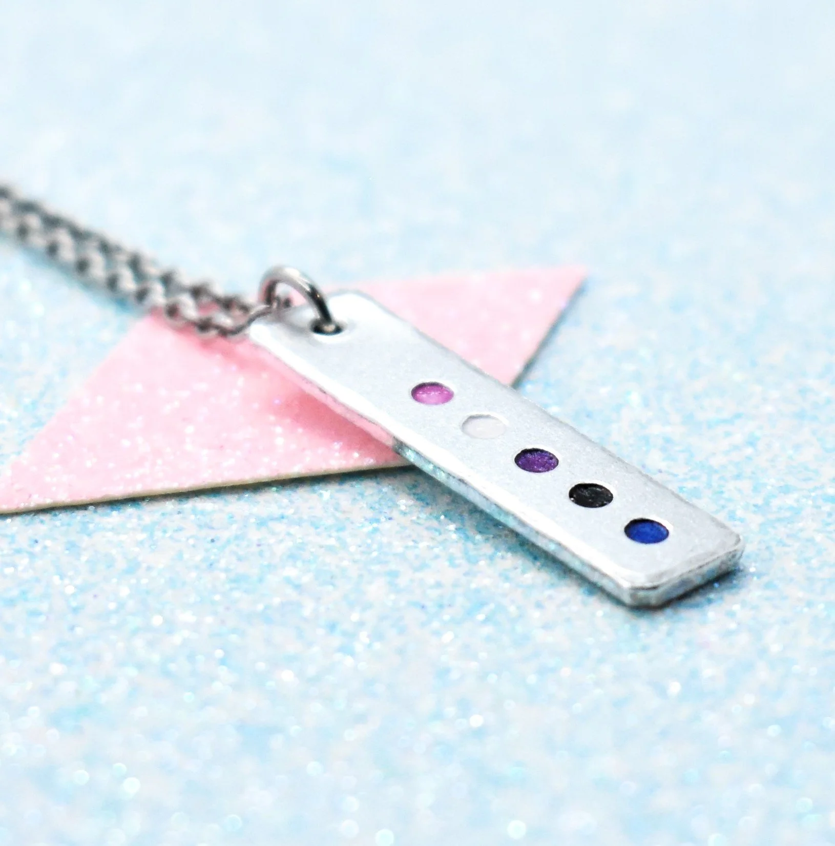 genderfluid pride necklace enamel jewellery