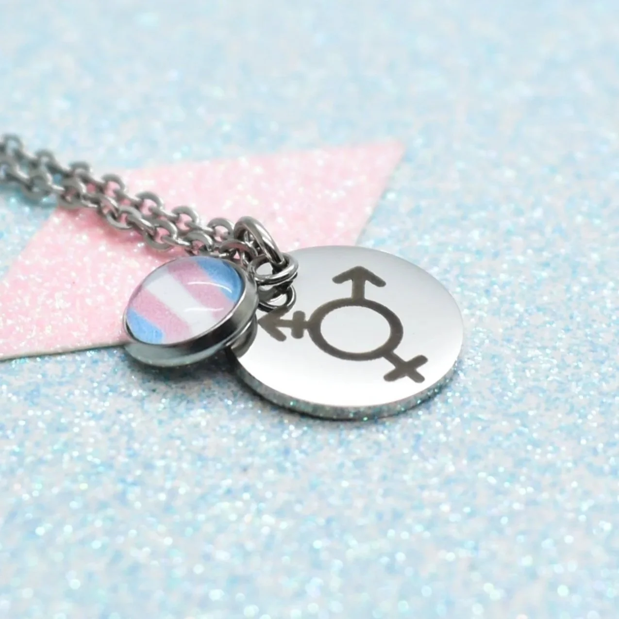 transgender pride symbol necklace