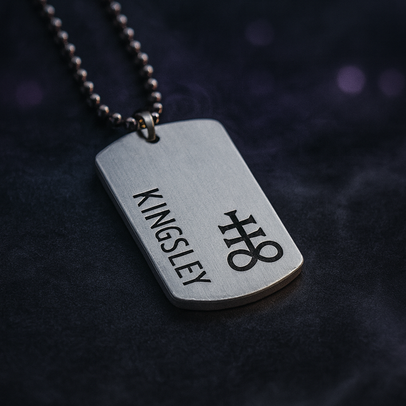 personalised leviathan cross necklace dog tag