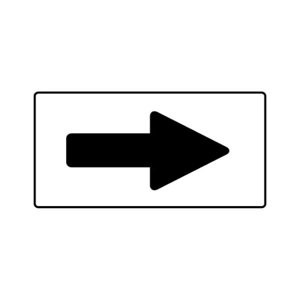 Right arrow sign within a rectangle