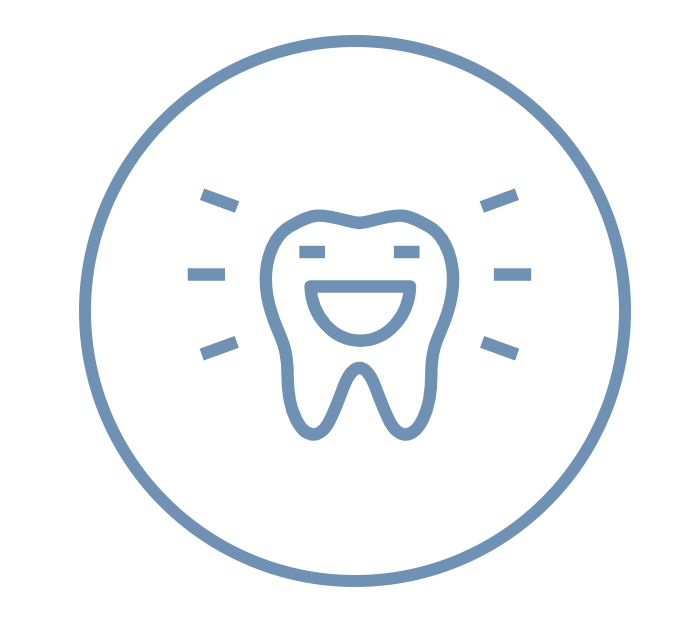 Smile with healthy teeth icon, representing dental health