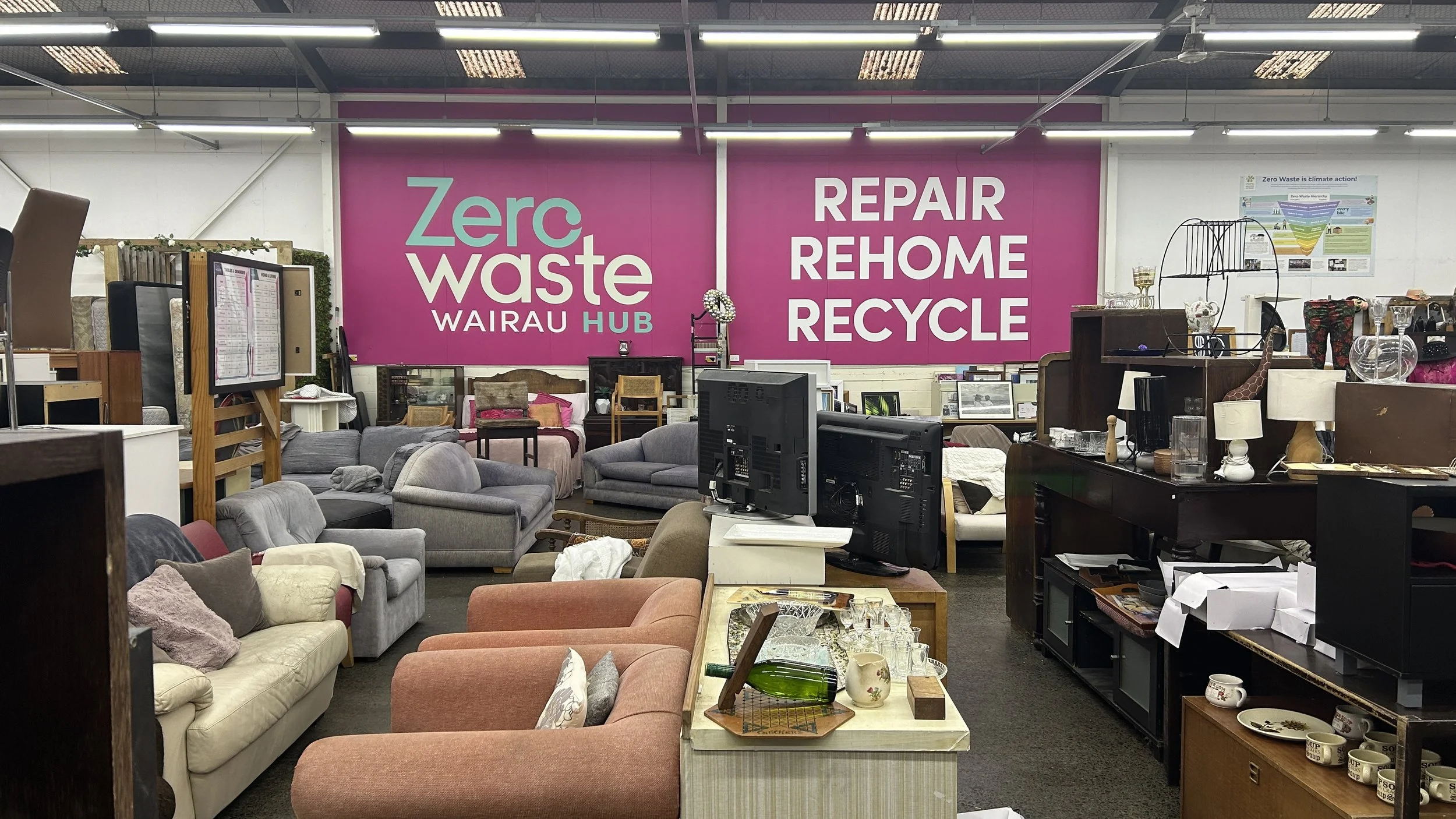 Inside Wairau Zero Waste hub