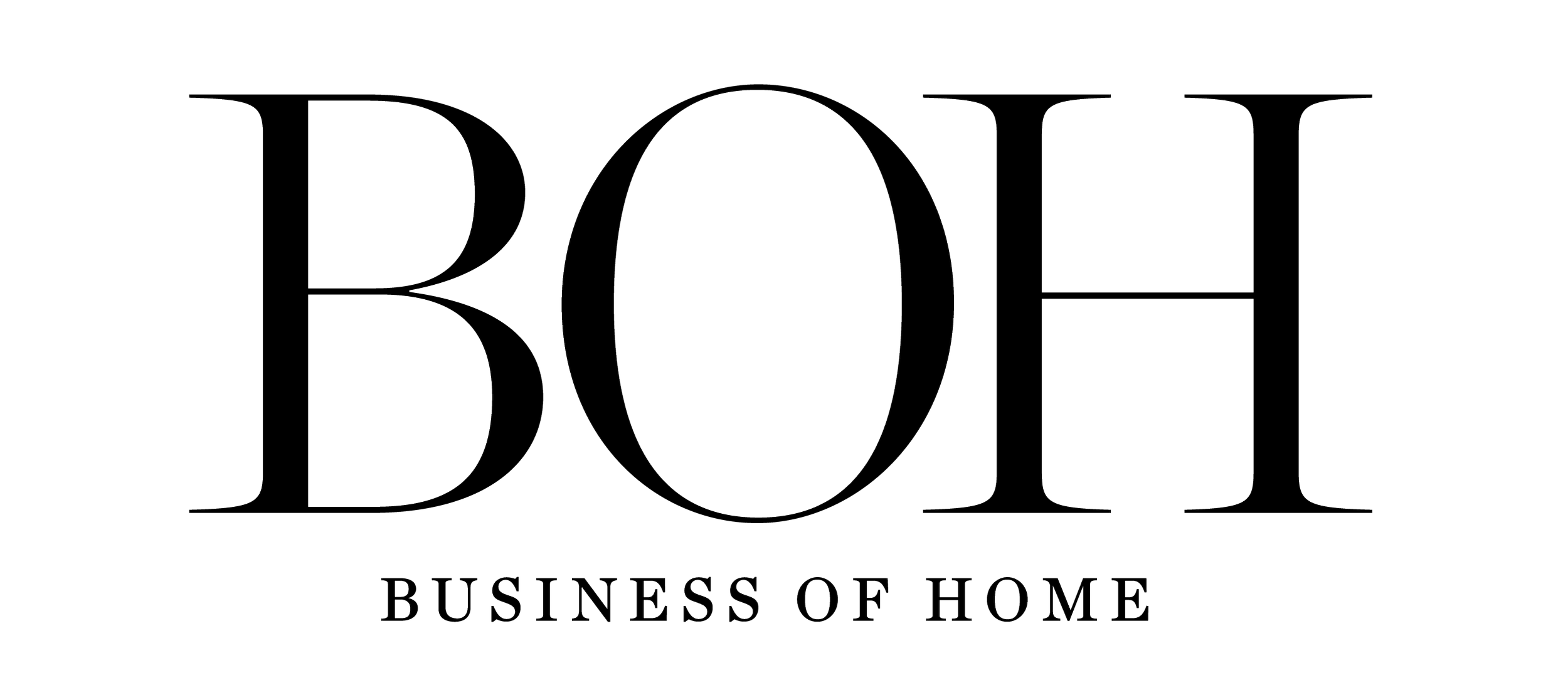 Logo with large capital letters spelling 'BOH' and smaller text underneath saying 'Business of Home'.