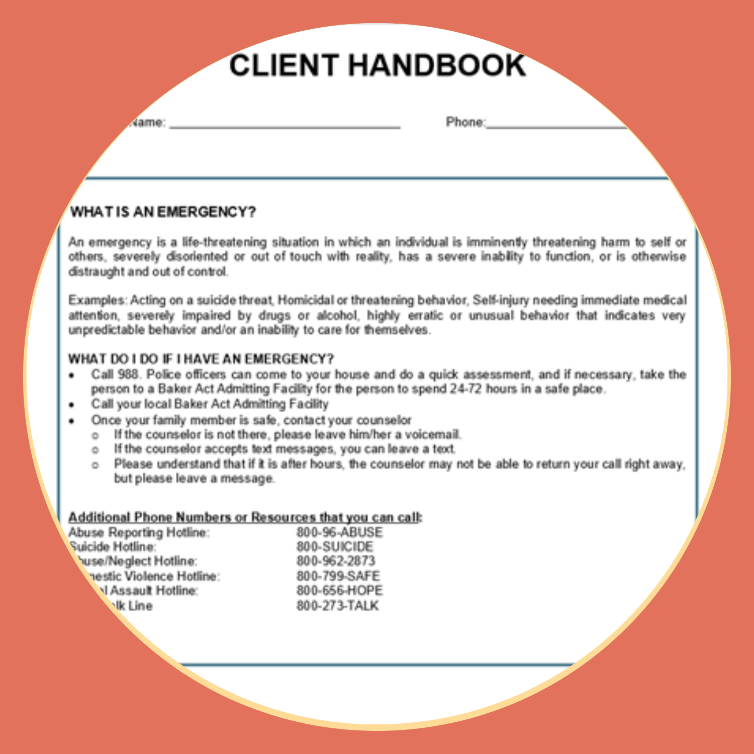 Client Handbook Template for Therapy Practices (Editable Word Document)