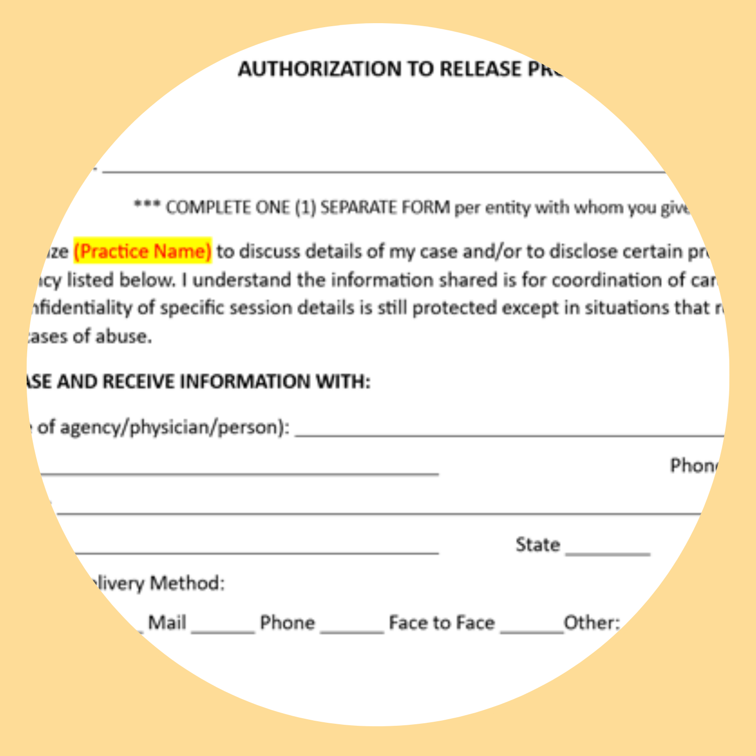 Release of Information (Editable Word Document)