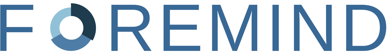 The logo of ForeMind featuring the company name with a circular graphic element in the letter 'O'.