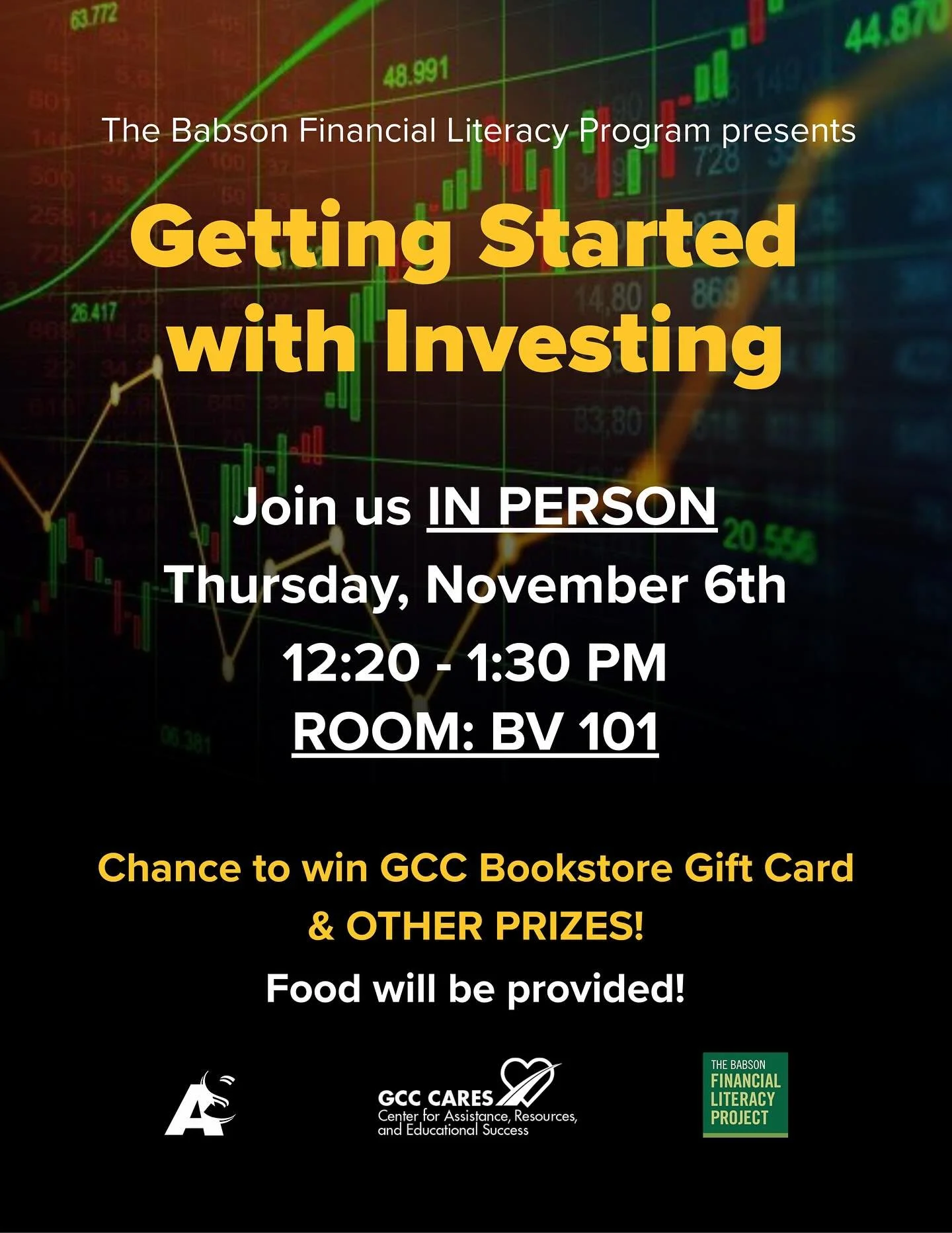 Please join us for our second in-person Financial Literacy Workshop on Thursday, November 6th, at 12:20 PM! 💰

Use the link in our bio or story to RSVP!