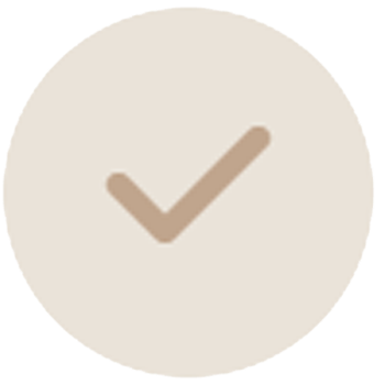 Close-up of a clock face with a check mark in the center.