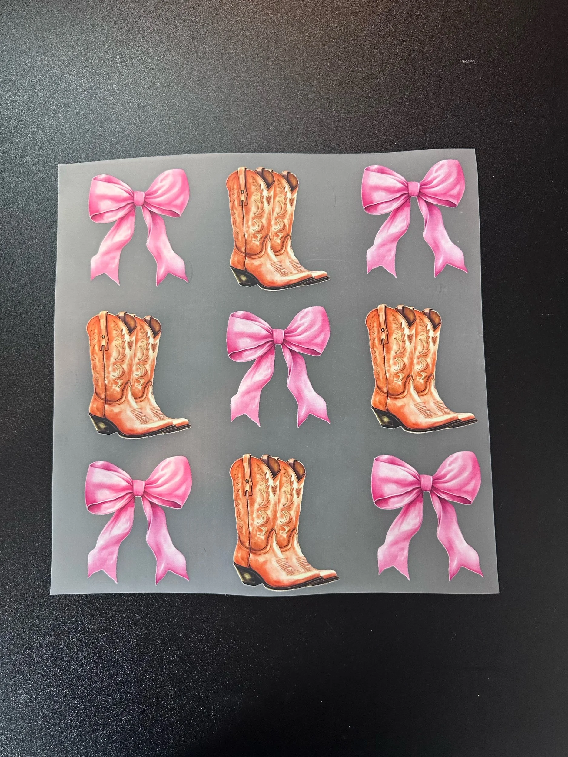 Western Cowboy Boots & Croquette Bow Collage