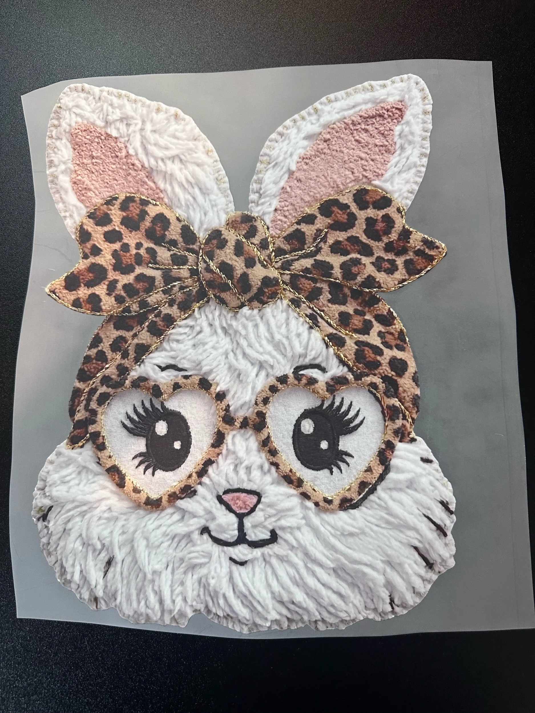White Leopard Faux Bunny
