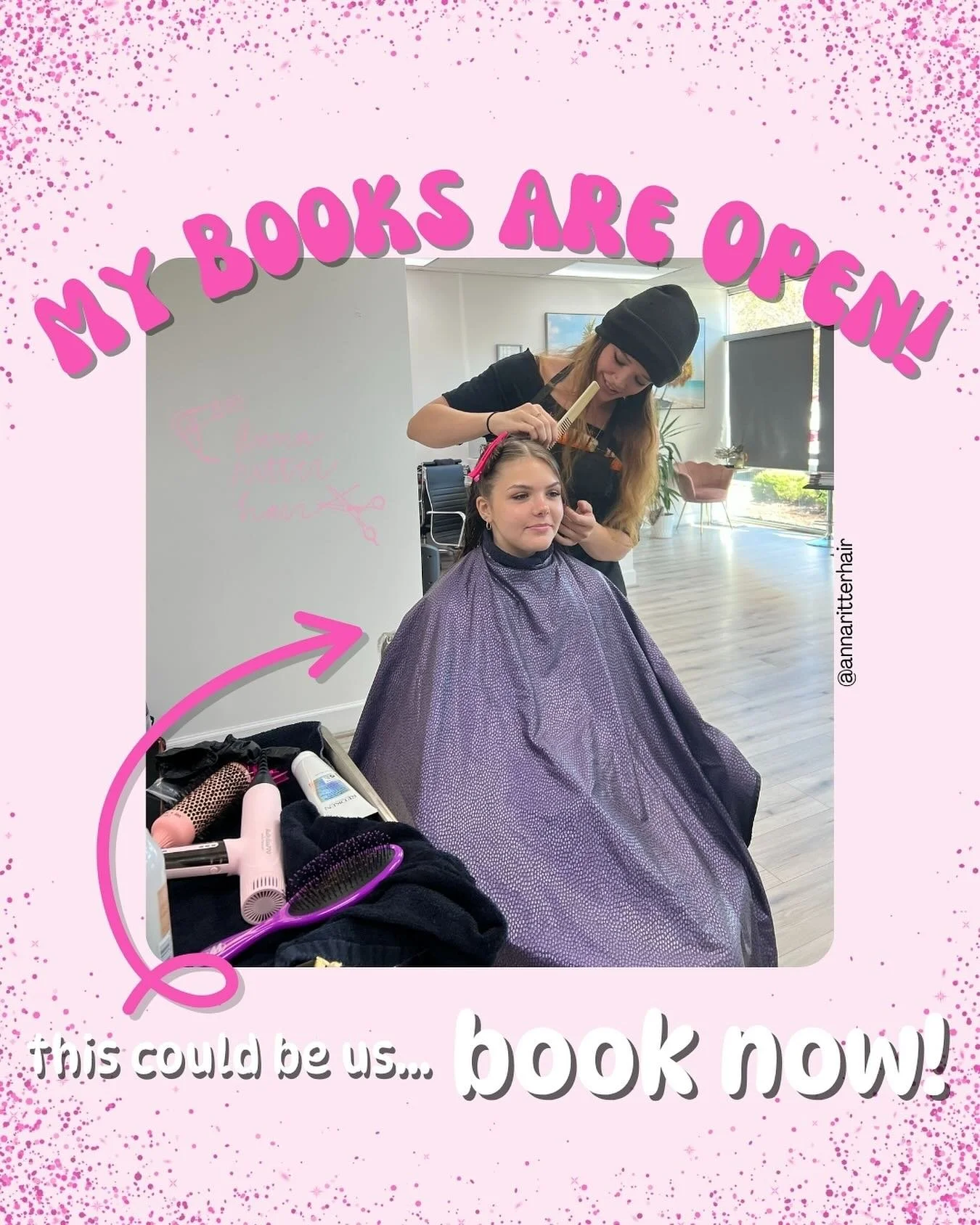 it&rsquo;s finally happening!! my books are OPEN! you can find me on the floor at Destiny Academy inside Color Studio Salon in Stafford, VA. plus, all student services are 50% OFF!!! i&rsquo;m soooo excited to be taking clients (under the supervision