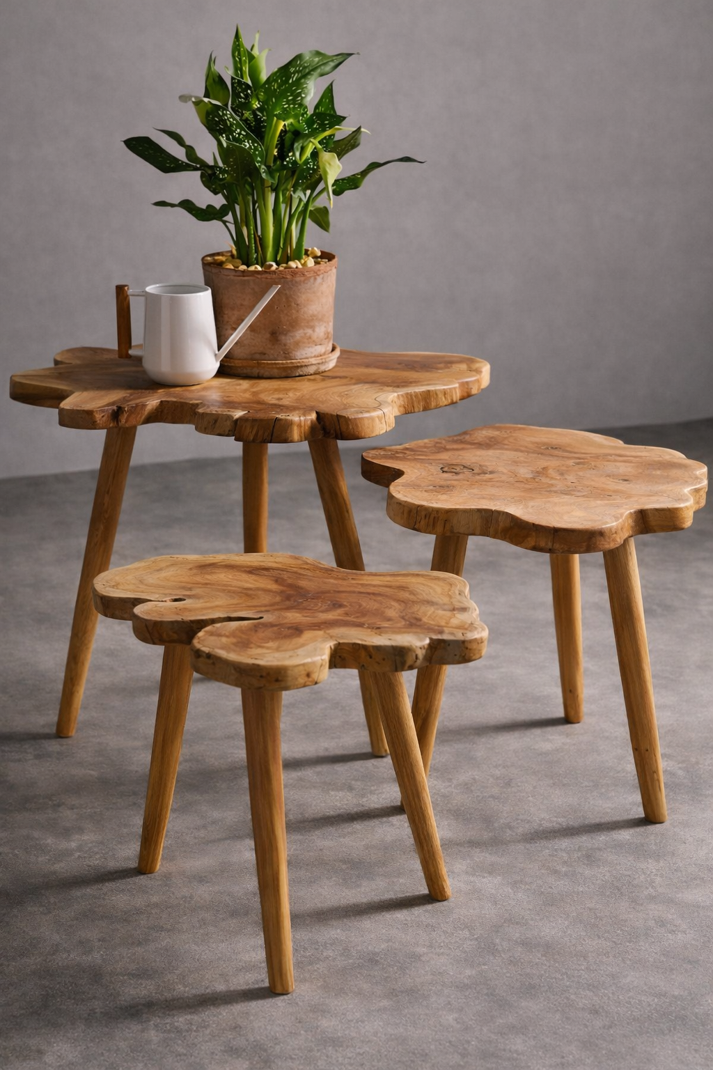 Teak Nesting Table Set