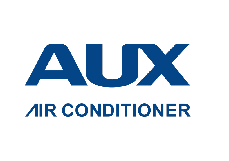 Aux Air Conditioner logo in blue text on a white background.