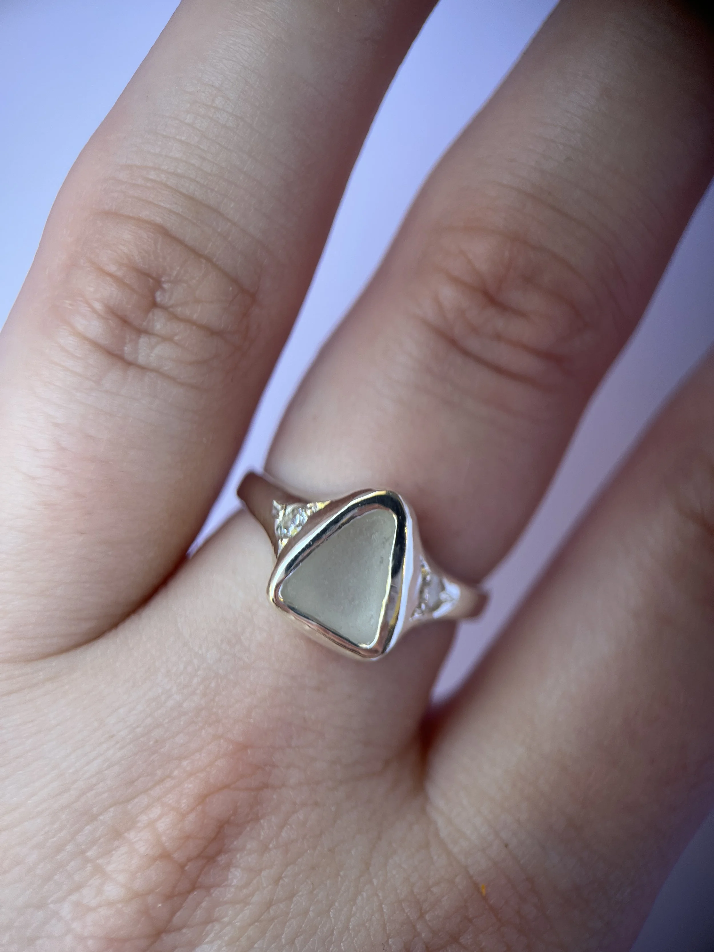 Seaglass & Sapphires 925 Silver
