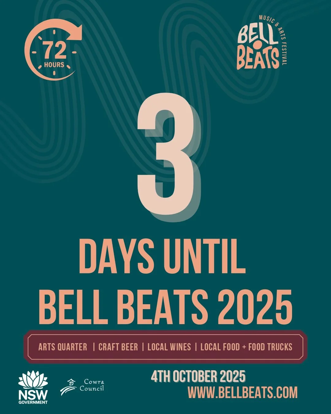 🎉 Bell Beats is only 3 days away! 🎉

Cowra, get ready for a full day bursting with rhythm, creativity, and community at the Bell Beats Music and Arts Festival 2025! 👏

✨ ARIA Award-winning Budjerah leads an incredible lineup featuring Steph String