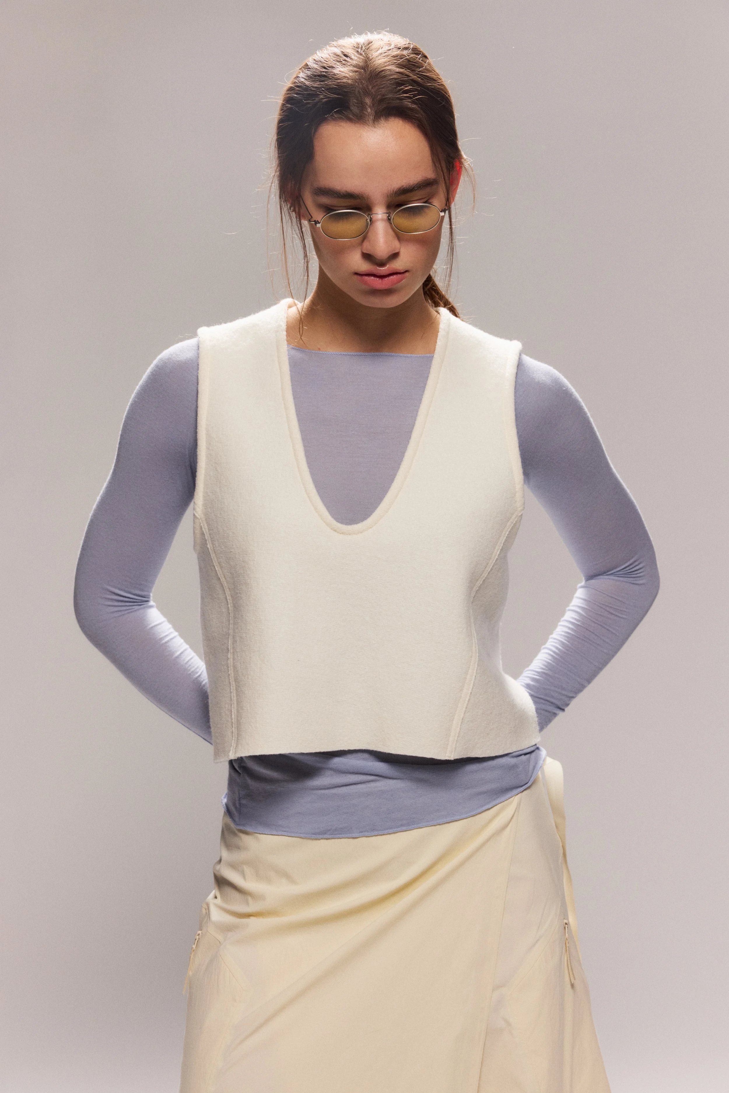Mise en Scene Merino Layering Vest: Iris Sibirica