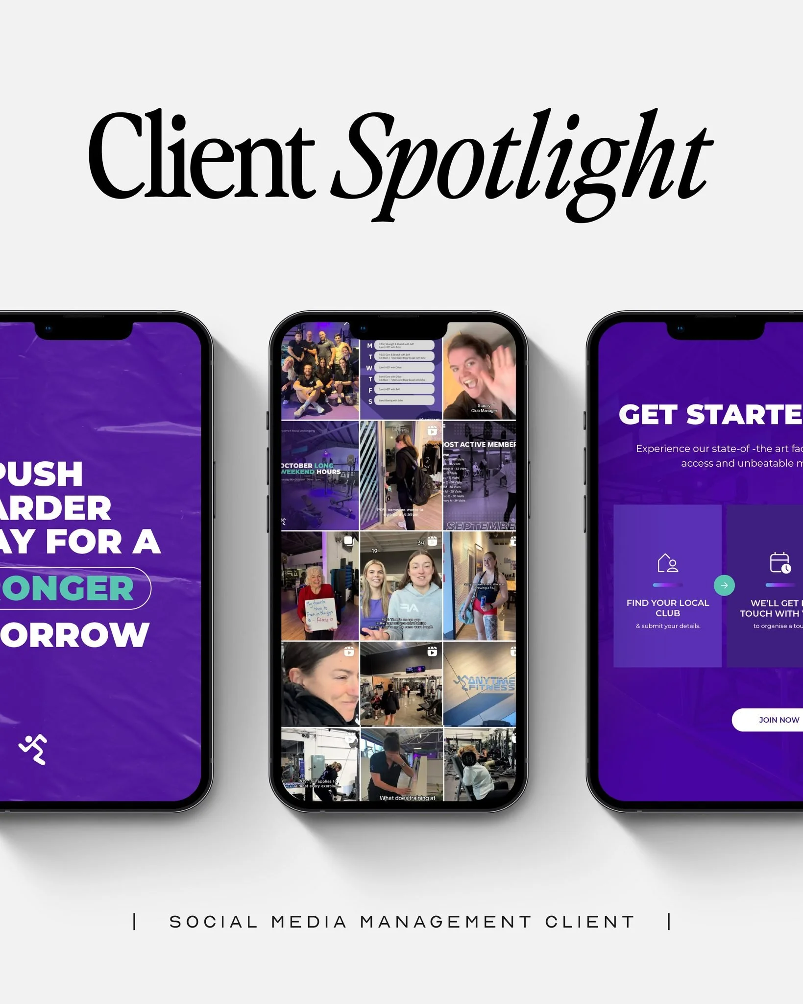 We&rsquo;ve been proudly managing the socials for eight Anytime Fitness clubs across Wollongong, Sydney, Melbourne, Canberra and beyond since October 2024 💜

From launching high-performing campaigns to capturing authentic moments with each club&rsqu