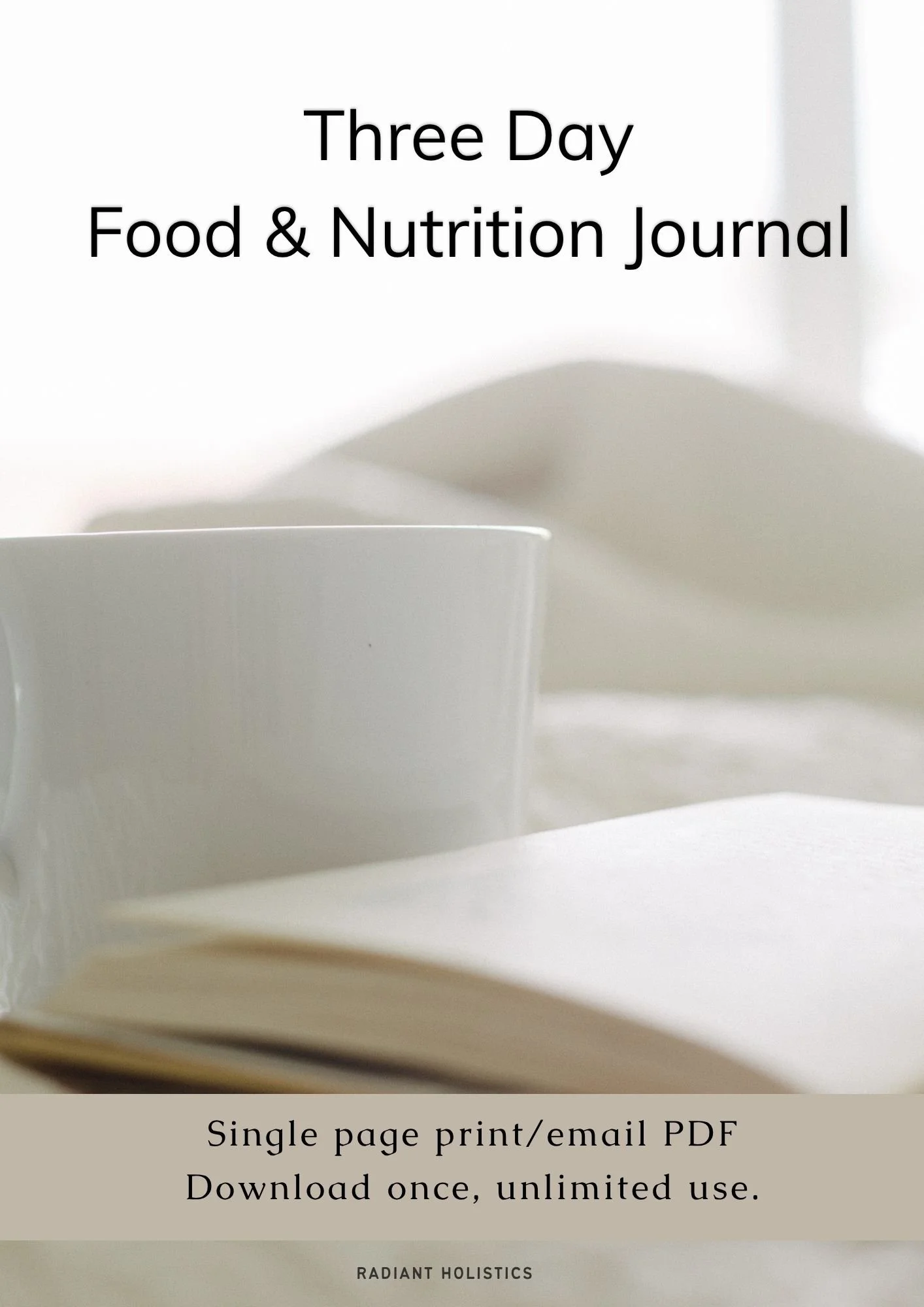 3 Day Food Journal Printable PDF