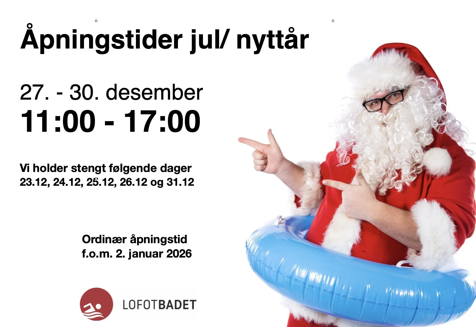 Åpningstider jul/ nyttår