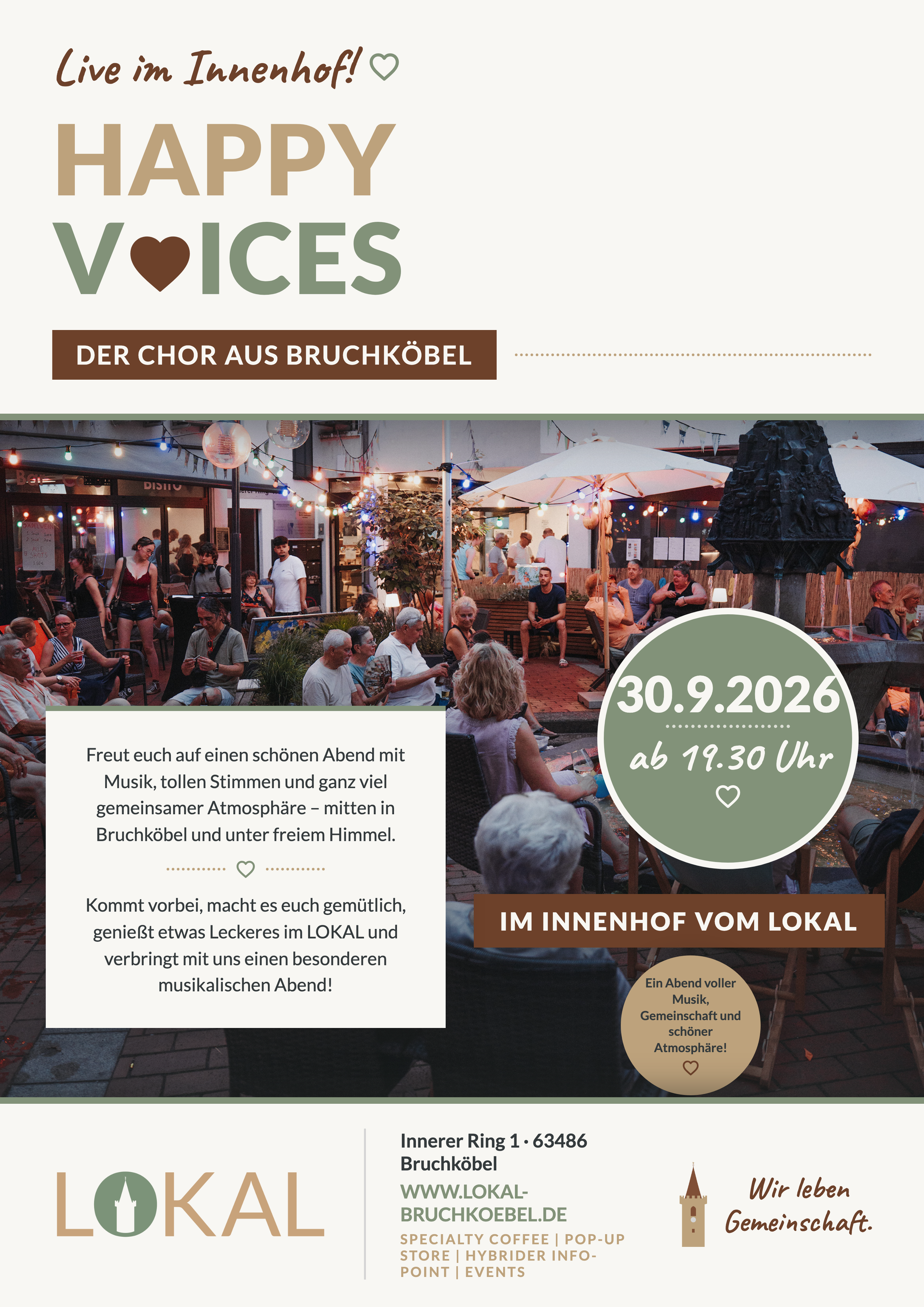 LOKAL.BAND: Happy Voices singen im Innenhof am LOKAL 