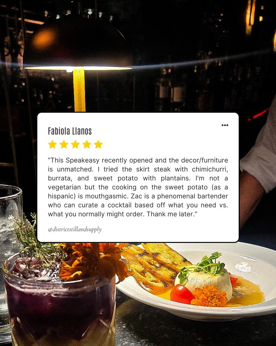 Ready to see what the buzz is?

Newly opened in Penn Quarter, District Still revives a moody cellar speakeasy with timeless cocktails and refined small plates.

Reserve your table now&mdash;limited seats nightly. 

#districtstill #dcspeakeasy #dcfood