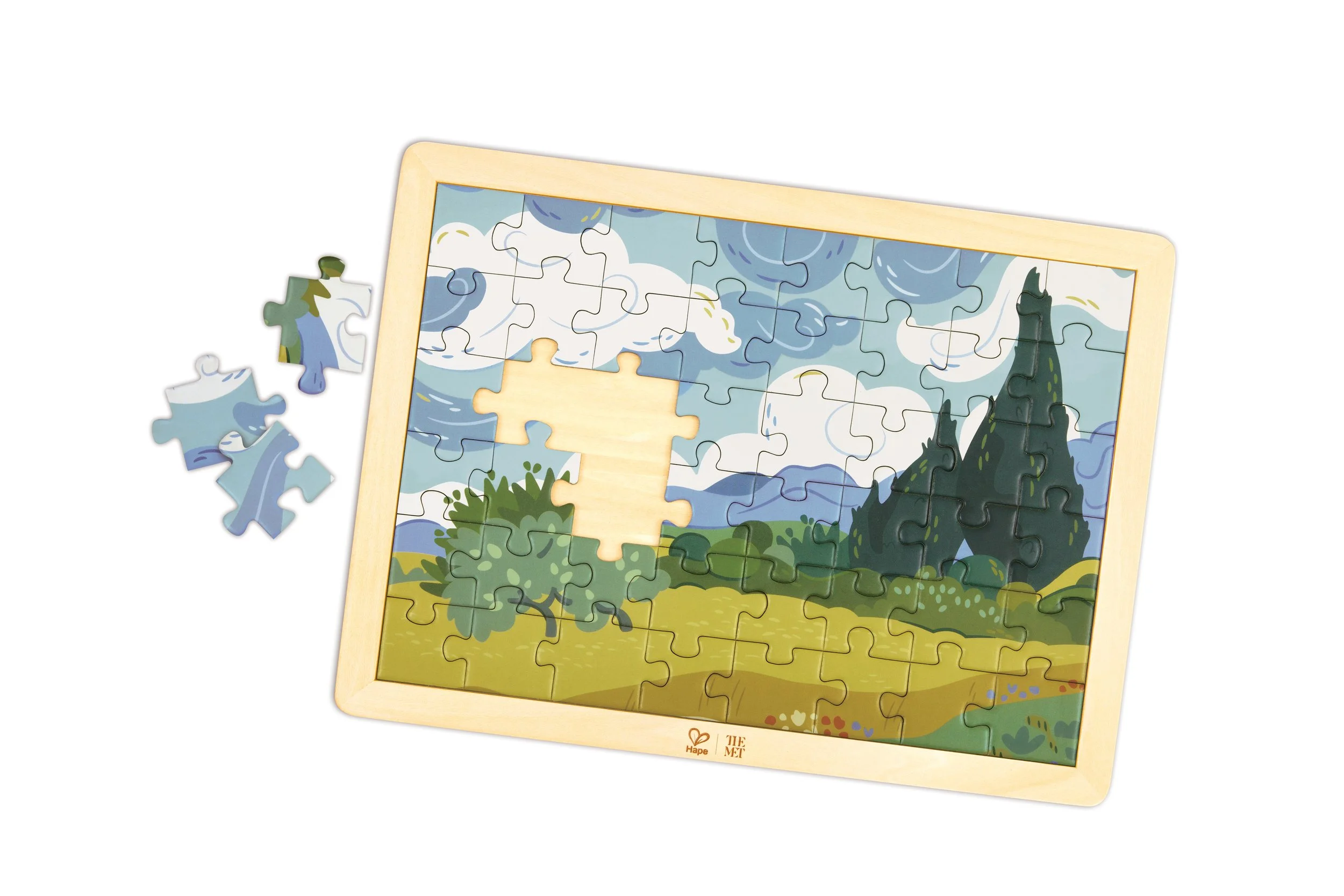 The MET Van Gogh Cypresses Puzzle by Hape 