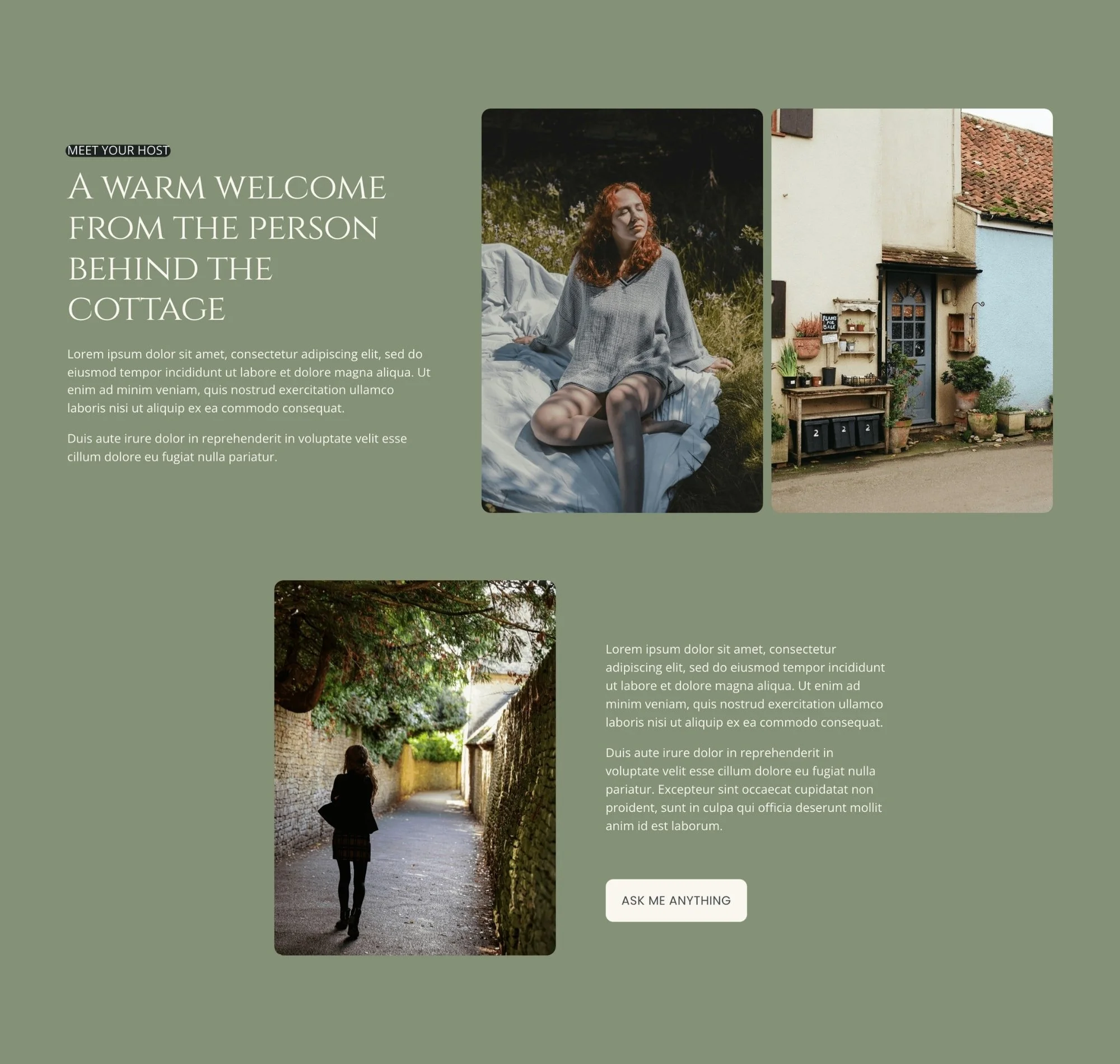 a website design preview for cottage