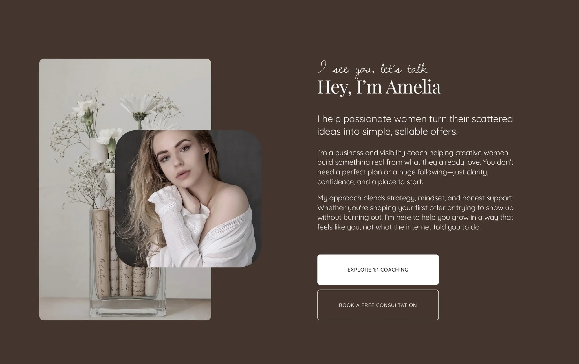 Preview of a Squarespace website design for coaches