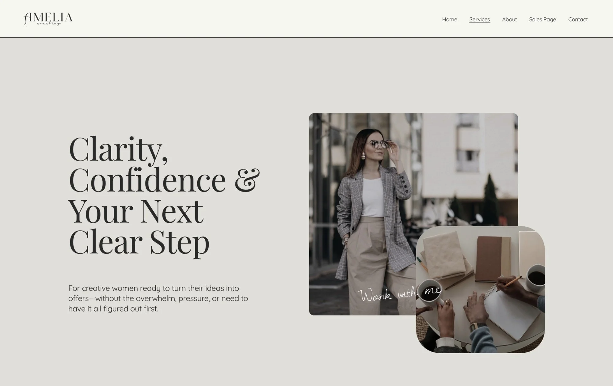 Preview of a Squarespace website design for coaches