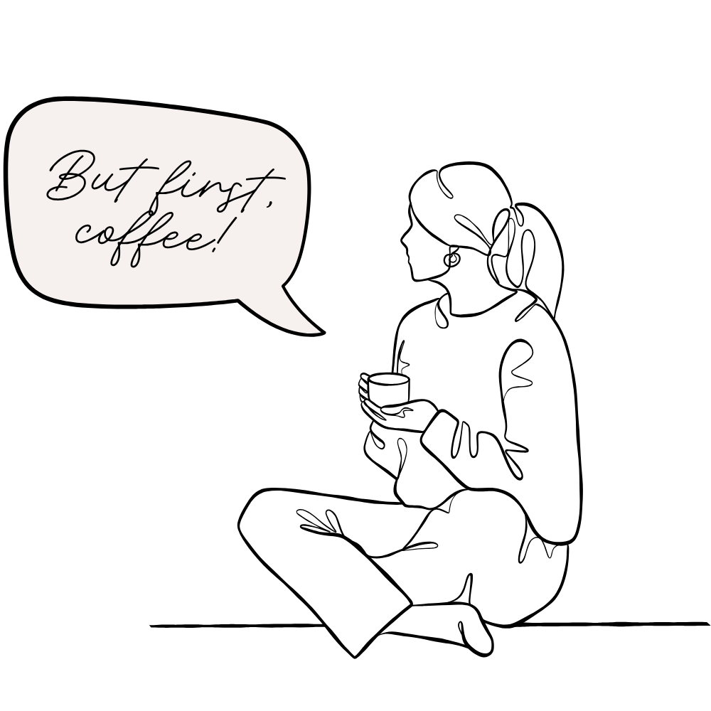 A web designer drinking coffee