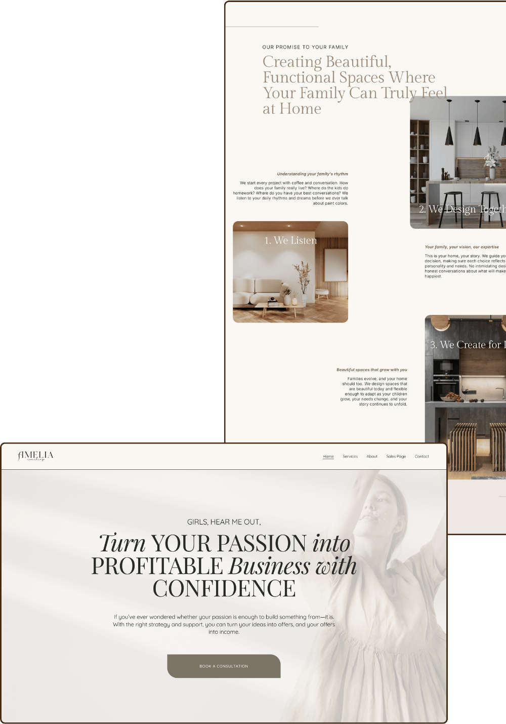 White label Squarespace Designer portfolio shot