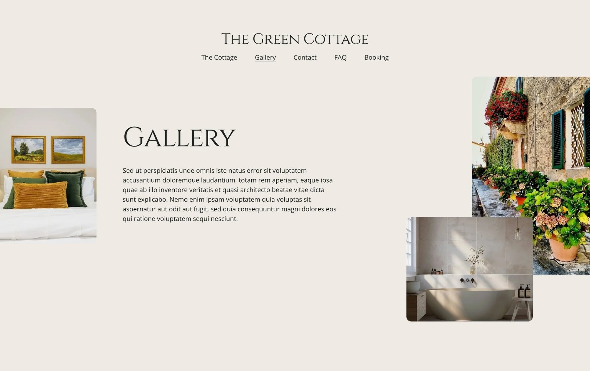 Preview of a Squarespace website design for a vacation home