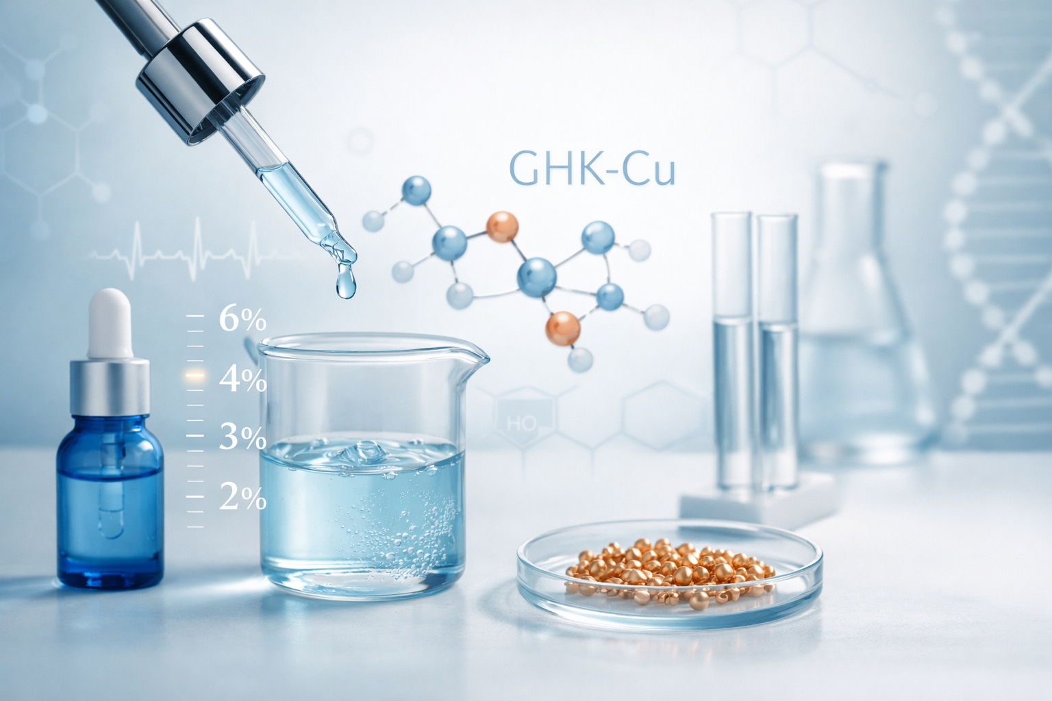 Minimalistisches Serum mit Peptid-Struktur – Wirkstoff-Konzentration in moderner Hautpflege erklärt (GHK-Cu, SNAP-8)