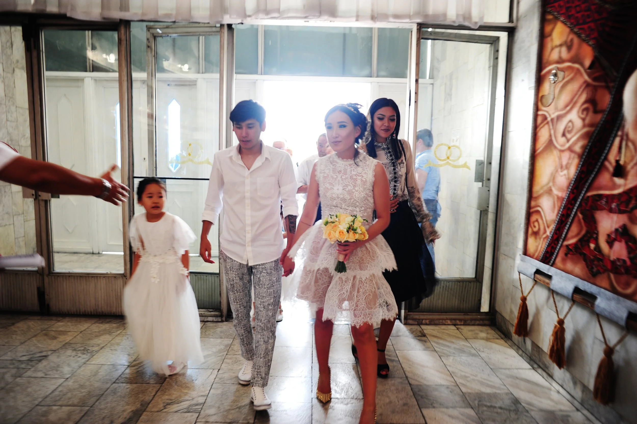 Non stop weddings at the 'wedding palace' in Bishkek, Kyrgyzstan
