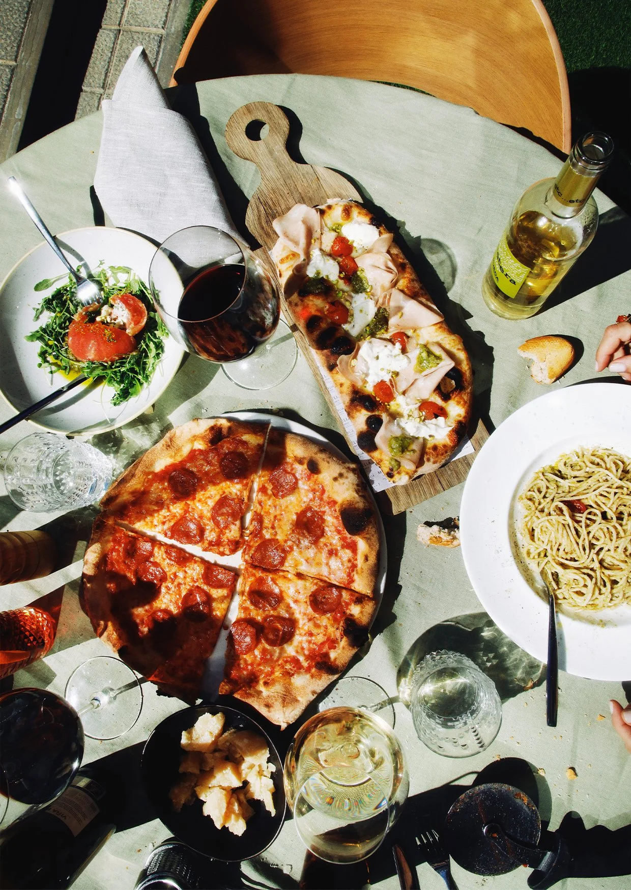 Mediterranean pizzas at party.jpg