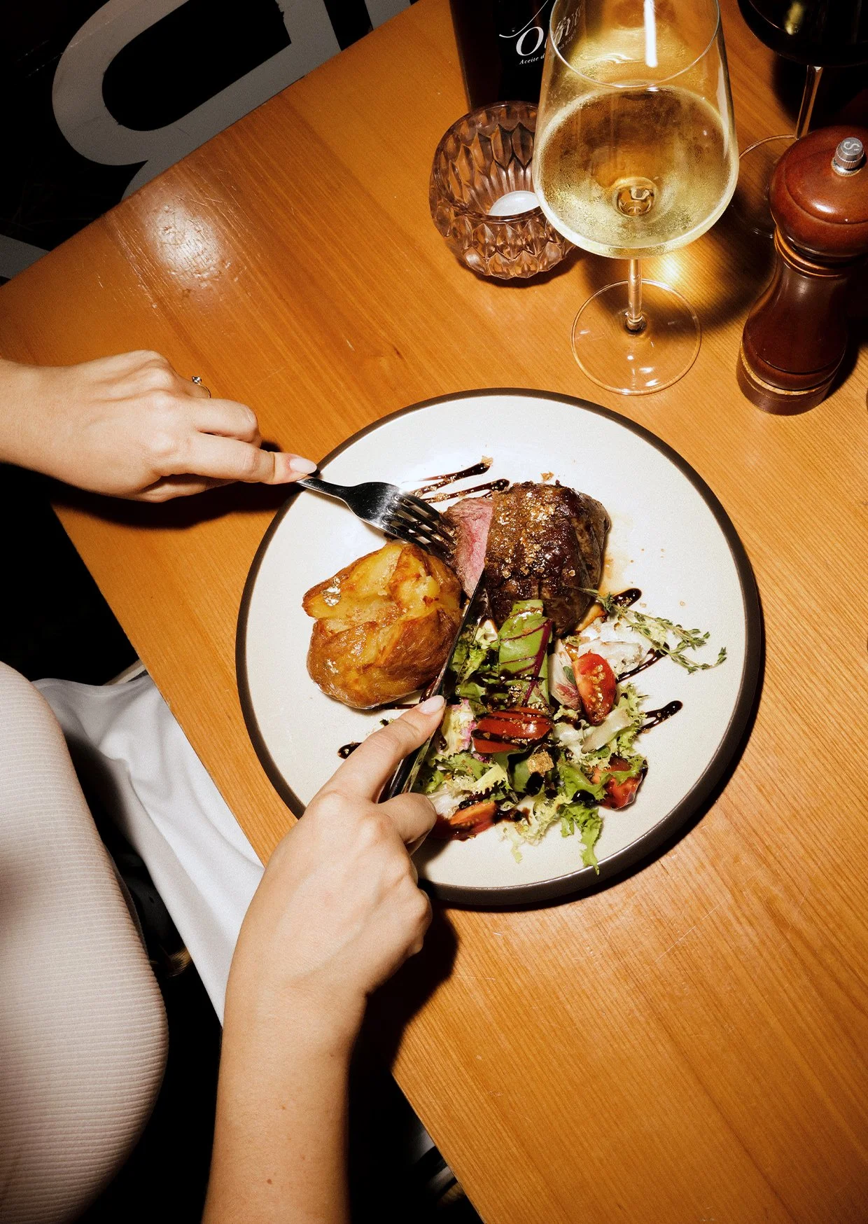 Sirloin steak with glass of wine.jpg